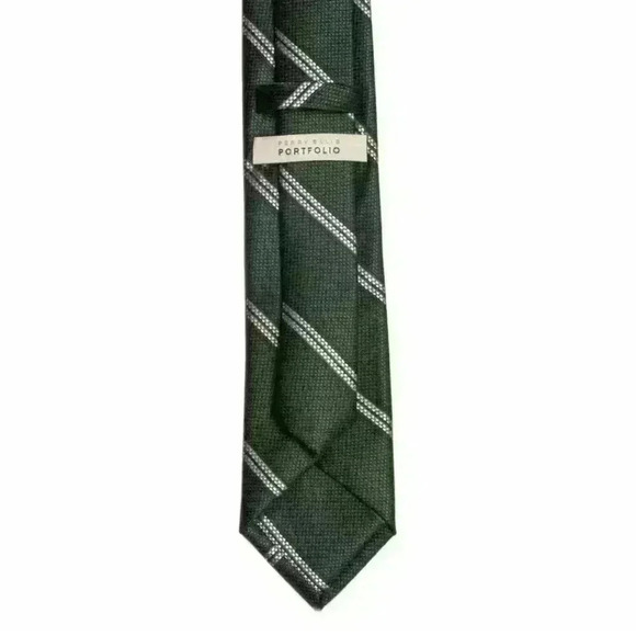 Perry Ellis Portfolio Men's Green and Blue Double Stripe Neck Tie $45 - Picture 4 of 4